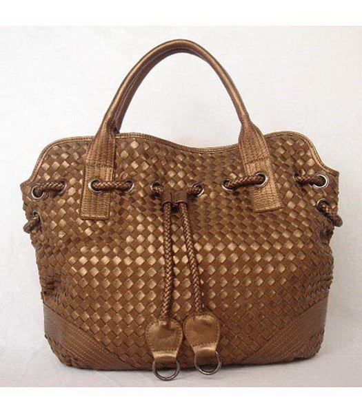 Bottega Veneta con coulisse in pelle Lavorato a telaio Bag_Bronze